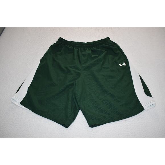 Under Armour Gym Shorts Workout Mens Size Large With Pockets Performance Green - Picture 1 of 7